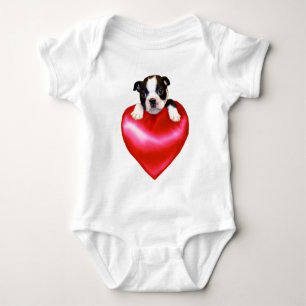 Love Boston Terrier baby T-shirt Bodysuit