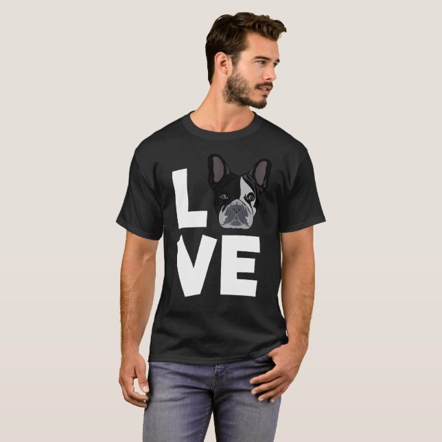 Love Boston Terrier Dog Lovers Gifts and Apparel T-Shirt (Front Full)
