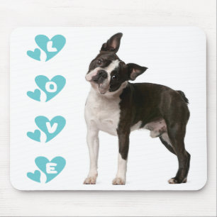 Love Boston Terrier Puppy Dog Computer Mousepad