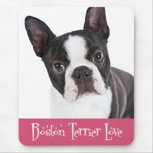 Love Boston Terrier Puppy Dog Mousepad
