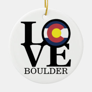 LOVE Boulder CO Ceramic Ornament