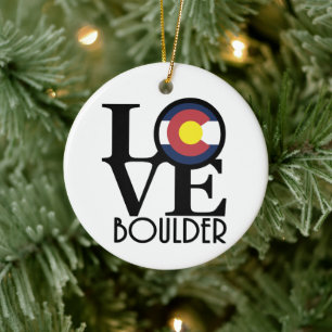 LOVE Boulder Colorado Ceramic Ornament