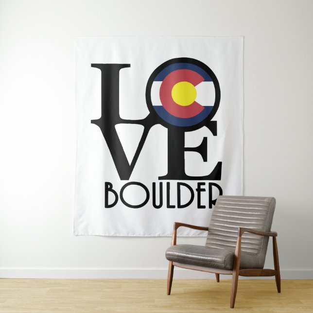 LOVE Boulder Colorado Tapestry (In Situ)