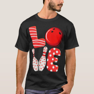 Love Bowling ball & pins group matching Valentine T-Shirt