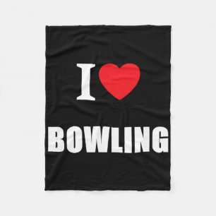 Love Bowling Bowler Crown Flat Cricket Ten Pin Fleece Blanket
