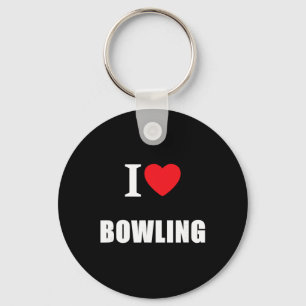Love Bowling Bowler Crown Flat Cricket Ten Pin Key Ring
