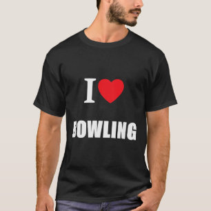 Love Bowling Bowler Crown Flat Cricket Ten Pin T-Shirt