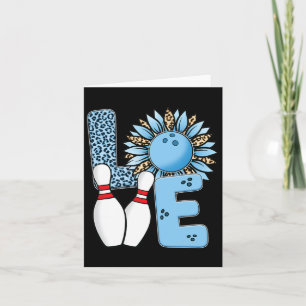 Love Bowling Leopard Sunflower For Valentine's Day Card