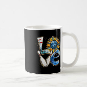 Love Bowling Retro Leopard Sunflower Valentine's D Coffee Mug