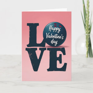 Love Bowling Valentines Day Card