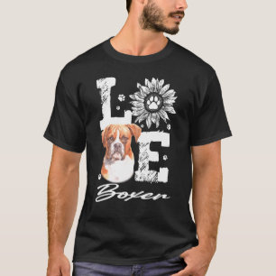 Love Boxer Dog Paw Sunflower T-Shirt