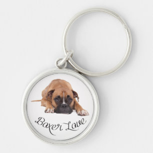Love Boxer Puppy Dog Keychain