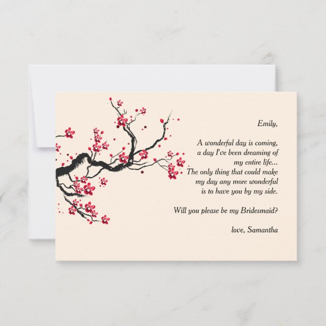 Love Branch Bridesmaid Request Cards (Front)