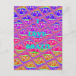 Love Brazil. Beautiful Samba traditional colours Postcard