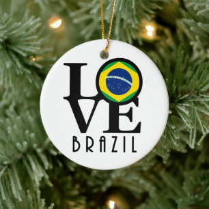 LOVE Brazil Ceramic Ornament