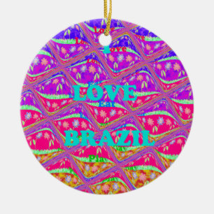 Love Brazil.png Ceramic Tree Decoration