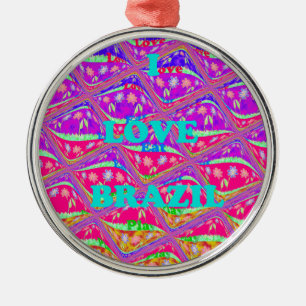 Love Brazil.png Metal Tree Decoration