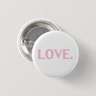 Love, Breast cancer awareness month, pink white 3 Cm Round Badge