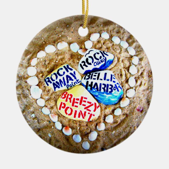 LOVE Breezy Point. Rockaways. Ceramic Tree Decoration (Front)