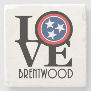 LOVE Brentwood Tennessee Stone Coaster