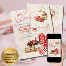 Love Brewing Retro Vintage Bridal Shower Tea Party