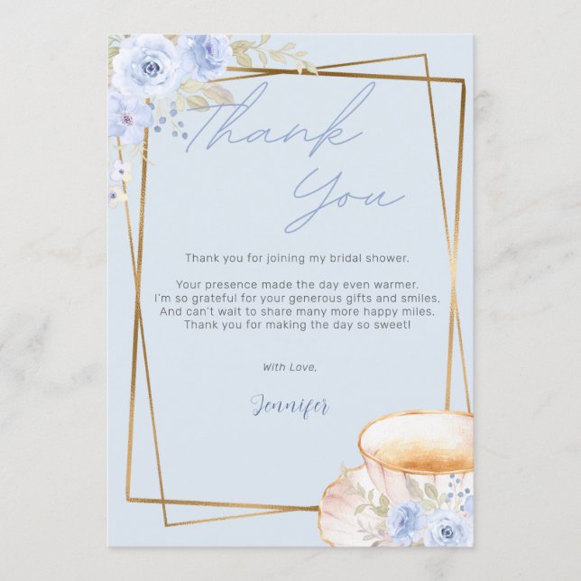 Love Brewing Tea Thank You Bridal Shower Wedding Invitation (Front)