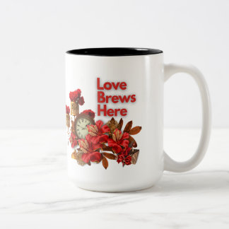 Love Brews Here - Celebrate Love This Valentine's Two-Tone Coffee Mug