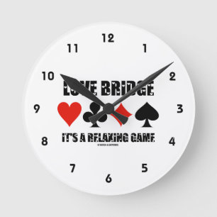 Love Bridge It's A Relaxing Game (Four Card Suits) Round Clock