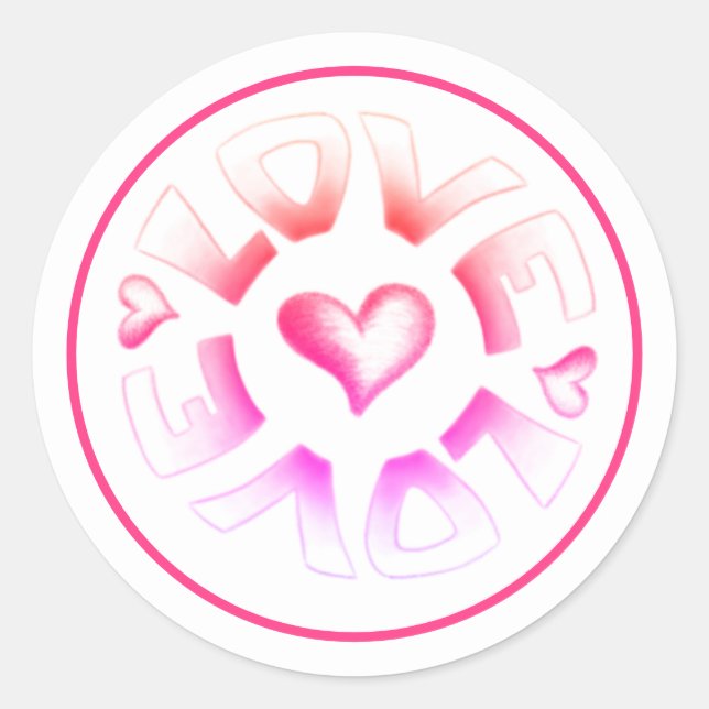 Love Bright Classic Round Sticker (Front)