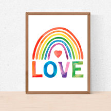 LOVE Bright Colour Rainbow Nursery Child Decor