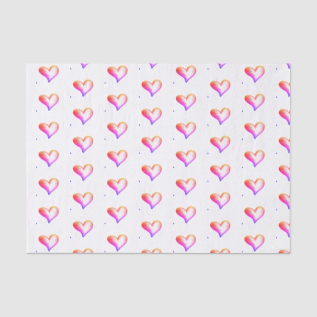 Love Bright Hearts Tissue Paper (Front)