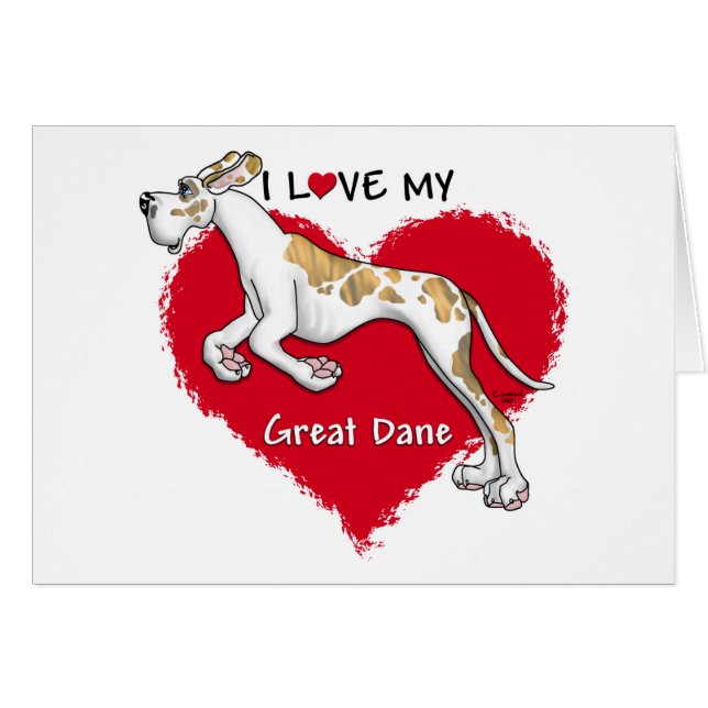 Love Brindlequin Great Dane UC (Front Horizontal)