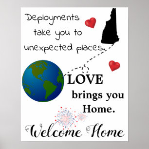 Love Brings You Home Welcome Home Military Poster