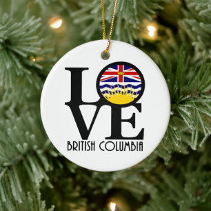 LOVE British  Columbia Ceramic Ornament
