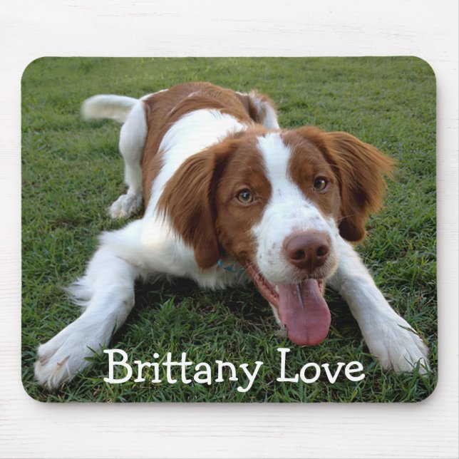 Love Brittany Spaniel Puppy Dog Mousepad (Front)