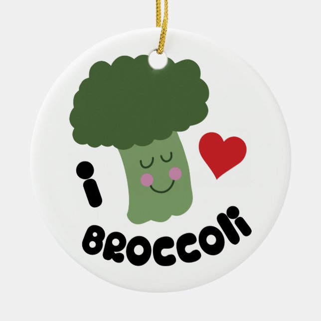 Love Broccoli Ceramic Ornament (Front)