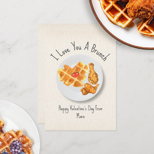 Love Brunch Pun Waffle Classroom Valentine Card