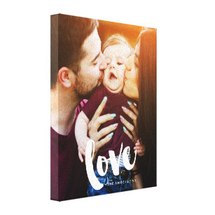 "Love" Brush Script Photo Canvas Print
