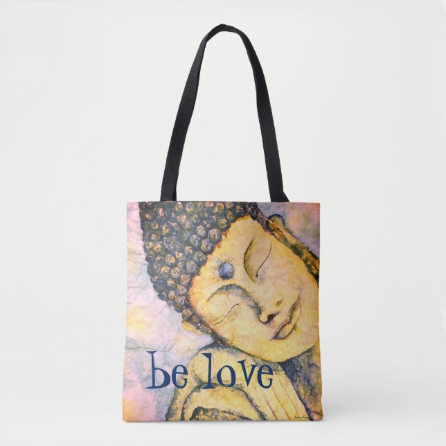 Love Buddha Watercolor Art Tote (Front)