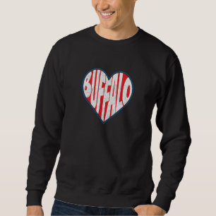 LOVE BUFFALO NY New York 716 retro heart city Buff Sweatshirt