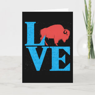 Love Buffalo Wild American Bison Lover Gifts Valen Card