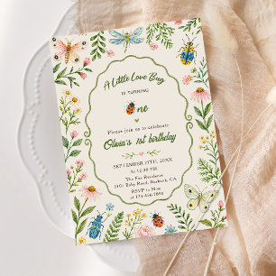 Love Bug 1st Birthday Invitation