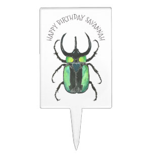 Love Bug Atlas Beetle Birthday Cake Topper