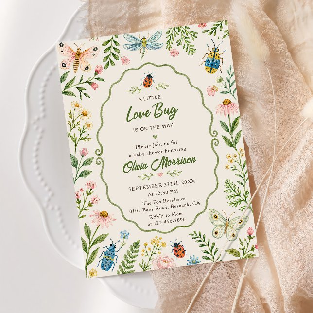 Love Bug Baby Shower Invitation (Creator Uploaded)