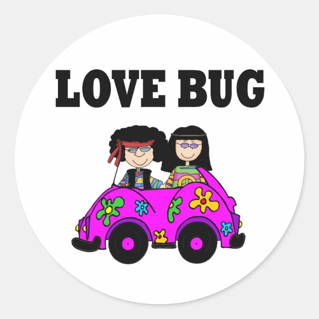 Love Bug Classic Round Sticker (Front)