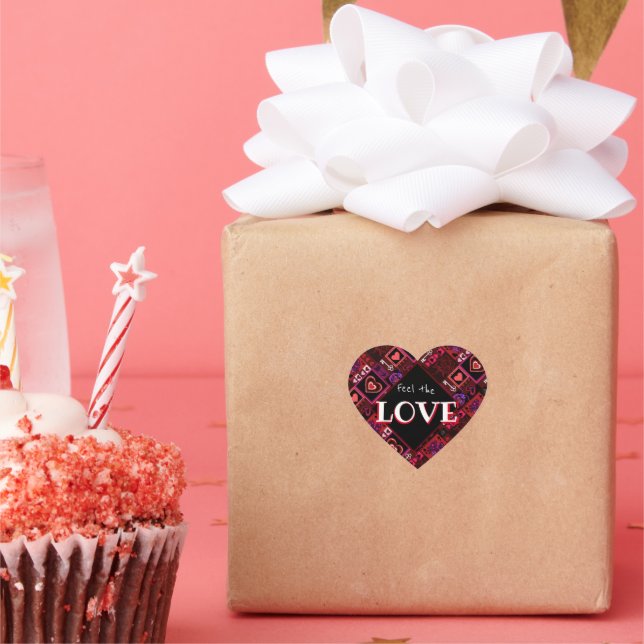 Love Bug & Cute Hearts Pattern Heart Sticker (Party)