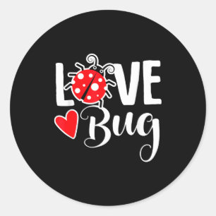 Love Bug Cute Valentine's Day Party Ladybug  Classic Round Sticker