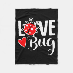 Love Bug Cute Valentines Day Party Ladybug Fleece Blanket
