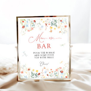 Love Bug Garden Baby Shower Mum-osa Bar Poster