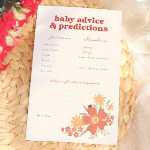 Love Bug Girl Baby Shower Predictions Advice Game